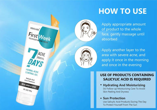 7-Day Herbal Acne Clear Gel | Salicylic Acid Acne Control Treatment – 100gm